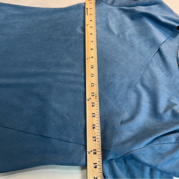 Soft Surroundings Womens Waterfall Cardigan Faux Micro Suede Baby Blue Size S - Picture 10 of 13